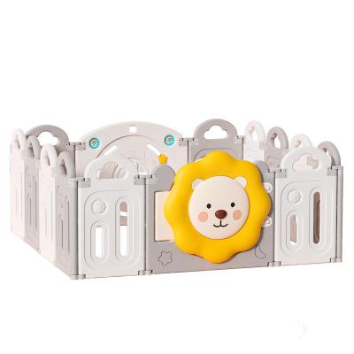 China Modern Lion Castle Foldable Playpen Baby Safety Play Yard with Whiteboard and Activity Wall Indoors or Outdoors for sale