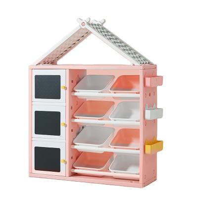 China Environmental Material Multifunctional Toy Shelf Children's Book Storage Plastic Material For Home Use StorageUnit Wardrobe Storagefashion kidsbook for sale