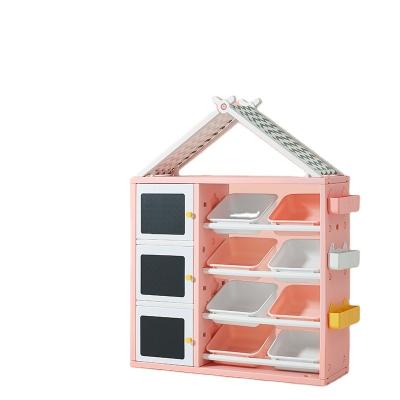 China Environmental Material Multifunctional Toy Shelf Children's Book Storage Plastic Material For Home Use StorageUnit Wardrobe Storagefashion kidsbook for sale