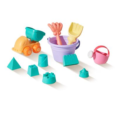 China Toy For Children Beach Fun Toy For Children Bucket Tool Soft Rake Hourglass Silicone Play Sand Tool Kit Kids Baby Outdoor Bath Toy for sale