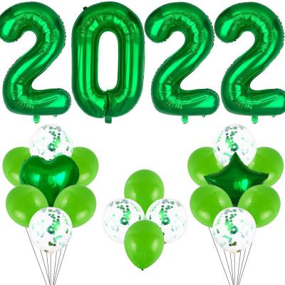 China 2022 Modern Oversized Digital Foil Balloons 40 Inch Foil Balloon Set Christmas Decoration New Year Party Decoration Foil Balloons for sale