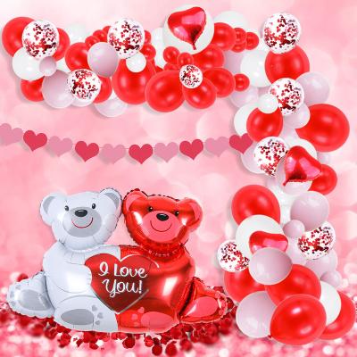 China Indoor Decoration Valentine's Day Balloons Wedding Decoration Bear Balloon 10 Inch Latex Foil Balloon for sale