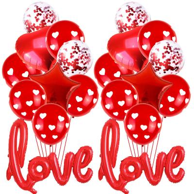 China 16 Inch Rose Gold Aluminum Foil Balloon Love Wedding Engagement Party Decoration Indoor Balloon Printing Latex Balloon for sale