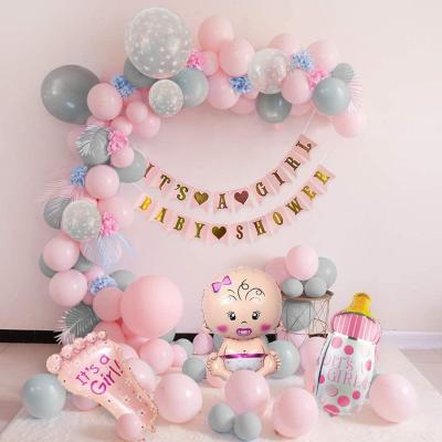 China Latex Gender Reveal Banner Balloon Arch Kit Gender Reveal Birthday Balloon Party Decoration Baby Balloon for sale