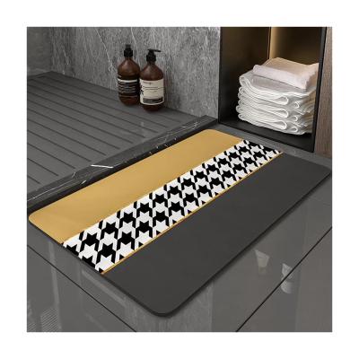 China Diatomaceous Earth Bath Mat Diatomite Fast Water Drying Diatom Mud Foot Floor Bathroom Mats Non-slip Wholesale for sale