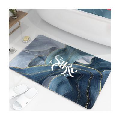 China Bathroom Non-Slip Diatomaceous Water Cover Set Diatom Mud Floor Mat Absorbent Earth Bath Mat for sale