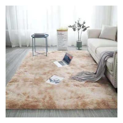 China Washable Super Soft Plush Rug Solid Color PV Velvet Fur Anti-Slip Mat For Living Room Home Door Mat for sale