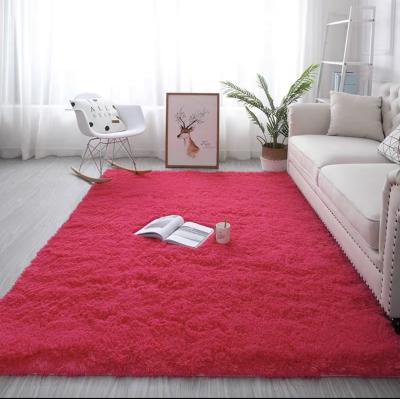 China Lovely anti-slip soft plain colored shaggy floor rug home rug kidroom shaggy rug for sale