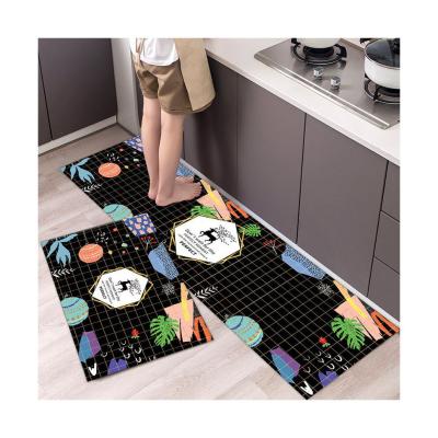 China Anti Slip Rubber Back Kitchen Floor Mats And Covers Cushioned Anti Slip Fatigue Waterproof Set Of 2 for sale