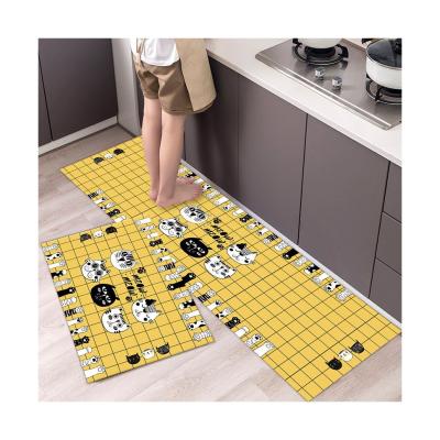 China Factory Anti-slip Custom Pattern Microfiber Washable Floor Mat Rug Anti Slip Kitchen Sets for sale