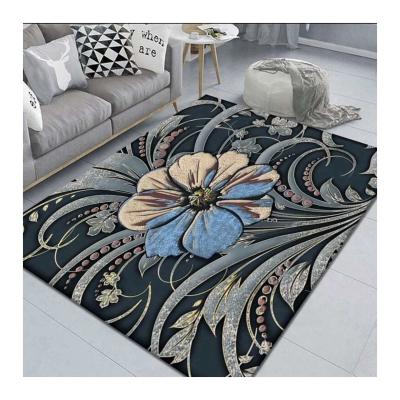 China 3D Anti-Slip Printing Living Room Bay Window Blankets Microfiber Area Rugs Super Soft Thick Custom Crystal Velvet Carpet Washable Blankets for sale