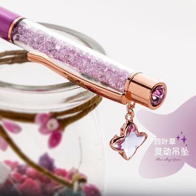 China Office & School Pen New Design Metal Crystal Pens With Custom Logo Flower Shaped Ballpoint Pen Normal For Gift for sale