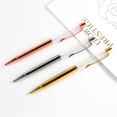 China Promotional Pen Ballpoint Pen For Gift Oil Tube Pen DIY Metal Floating Empty Ballpoint Pen With Logo for sale