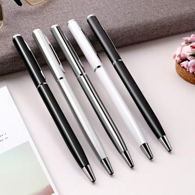 China Ball Pen Ballpoint Pen Oil Ink Best Sell Slim Metal Pens Customized Logo Hotel And Festival Gift Twist Pens Black White Steel Pen for sale