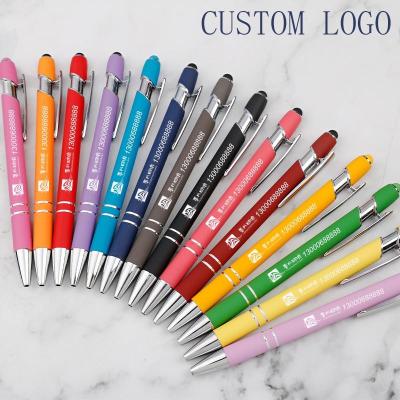 China Hot Selling Promotional New Multifunctional Pen Ballpoint Stylus Soft Touch Touch Screen Pen 2 in 1 with Logo Metal Ballpoint Pens Custom Made for sale