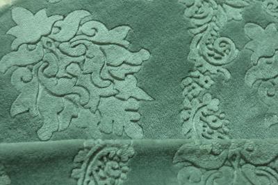 China 75D Yarnd Green Embossed Flannel Fleece Fabric OEM / ODM Available for sale