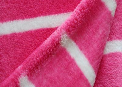 China 100% Polyester Fleece Fabric , Striped Fleece Fabric Multi Colors for sale