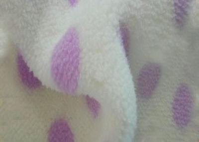 China Dot Pattern Print Berber Fleece Sherpa Fabric 100% Polyester With SGS Certification for sale