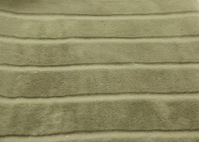 China Stripped Faux Rabbit Fur Fabric Grey Color , 10mm Long Pile Fur Fabric 100% Polyester for sale