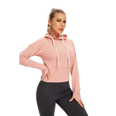 China Breathable Fashion Pullover Drawstring Yoga Sweater, Running Gym Yoga Exercise Pull Over Women Hoodies Sweatshirt For Women for sale