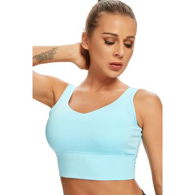 China High Quality Customizable Logo Breathable Apparel Plus Size Women Recycle Fabric Fitness And Yoga Wear Solid Color Skinny Sports Bra for sale