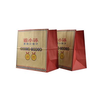 China Disposable Customize Logo Brown Color To Go Take Out Grocery SOS Packaging Paper Lunch Bags for sale