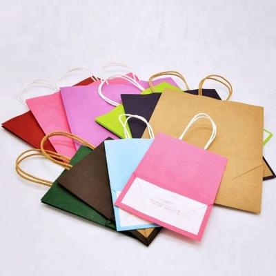 China Recyclable 80gsm Paper Bags With Twisted Handle Recyclable Kraft Paper Shopping Bag With Logo for sale