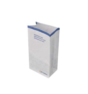 China Disposable Bags / Sickness Bags Airline Printed Vomiting Paper Heat Seal Blue Disposable Coated Paper Accept Logo Printing Customized 80gsm for sale