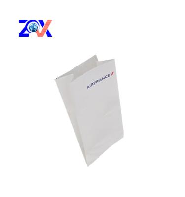 China Disposable v shape sea sickness paper bottom barf bag for sale