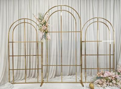 China Wedding Event Party Birthday Garden Decoration Divider Room Divider Gold Sequin Backdrop Stand Adjustable Gold Metal Backdrop Holder For Wedding Events for sale