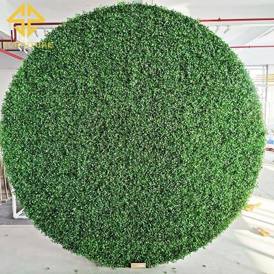 China New arrival decorations green grass round iron rack frame background wall wedding decoration fashionable wedding decoration for sale