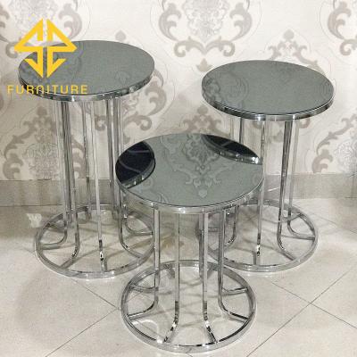 China 2023 Cheap Shining Wedding Banquet Sawa Event Wedding Stainless Steel Cake Stands for sale