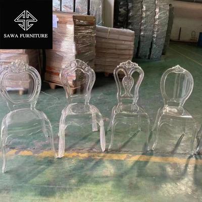 China Mid-Century Victoria Modern Armless Dining Chair Wholesale Modern Wedding Event Crystal Transparent Plastic Clear Ghost Acrylic Chair for sale