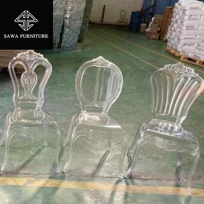 China Hotel Modern Stackable Events Chair Crystal Acrylic Transparent Wedding Chair Plastic Resin Chiavari Chair for sale