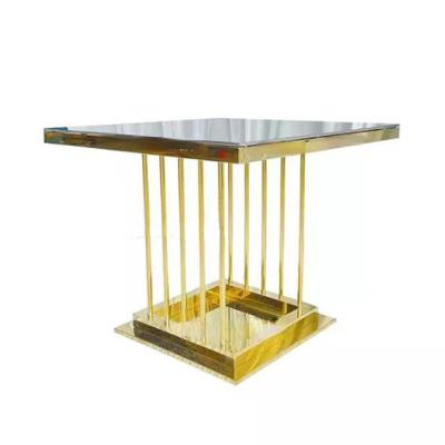 China Design LG20190620-17 gold square stainless steel metal frame table for wedding party decoration office: 200*100*8cm for sale