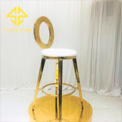 China SAWA modern luxury modern stainless steel hotel gold bar chairs for wedding banquet event for sale