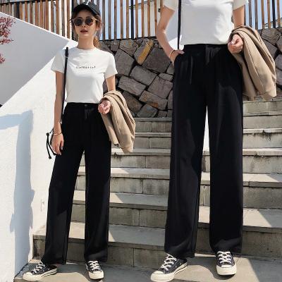 China Garemay Breathable Summer Wide Leg Pants For Women Straight High Waist Pant Suit Women Black Loose Casual Pants for sale