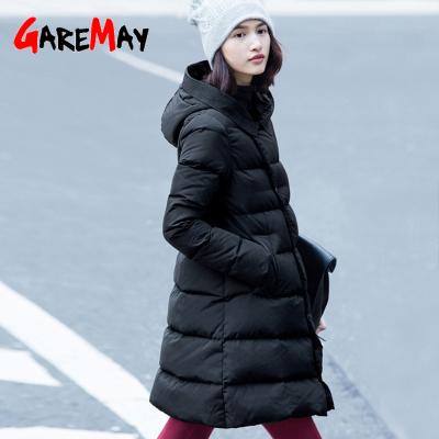 China Women's long winter coat women's warm down jacket parka hooded female Korean female jacket thick viable down jacket for sale