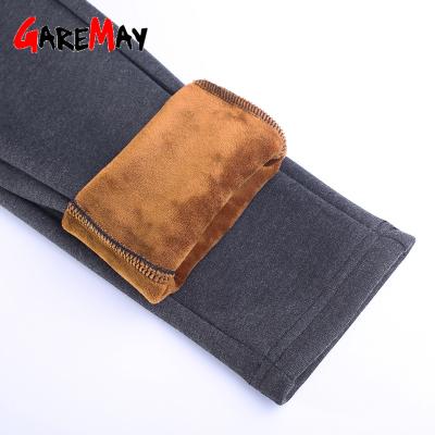 China Keep Middle Aged Mother GareMay Stretch Women Winter Pants Velvet Trousers High Elastic Warm Thick Warm Plus Size 5XL Middle Aged Straight Pants for sale