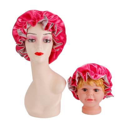 China Simple Assorted Color In Stock Custom Designer Women Hair Satin Bonnets With Custom Logo for sale