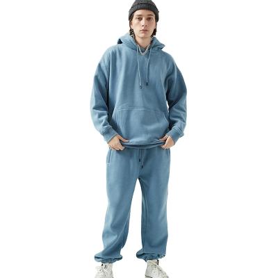 China Viable Wholesale Two Piece Sets Men's 100% Oversized Cotton Fleece Tracksuits Sweatsuit Sets for sale