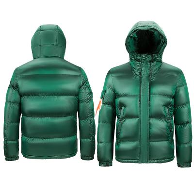 China Brand Hooded Logo Brand Men Stripper Bubble Breathable Hot Selling Shiny Jacket for sale