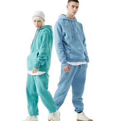 China Viable 2021 Men's Oversized Tracksuit Sets Oversized 100% Cotton Fleece Tracksuits Sweatsuit Two Piece Sets for sale