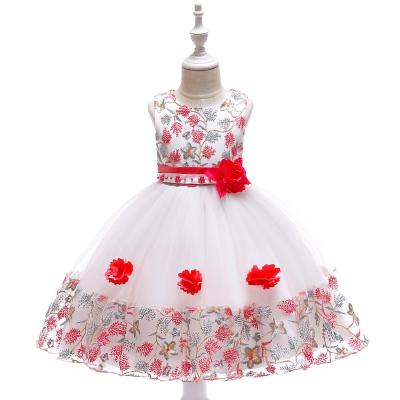 China Washable Designs Kids Flower Princess Fancy Fluffy Girls Dresses Baby Summer Dress For Kids Girl for sale