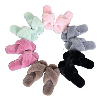 China Fashion Hot Selling Flip Flops Soft Open Toe Bedroom Fashion Fur Casual Home Slippers for sale