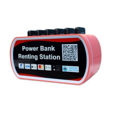 China Public places tending product 6 slots portable sharing charging station power bank dock charger rental multiple station for sale