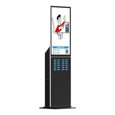 China Public Places 24 Slot 48 Slot Advertising Screen Display And Commercial Mobile Phone Charging Station for sale