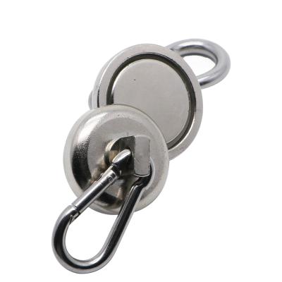 China Industrial Magnet Magnet With Carabiner Key Chain Hook, Neodymium Around Magnetic Snap Hook for sale