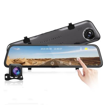 China G-Sensor 12 Inch Touch IPS Dashcam Dual Lens Car DVR Camera Driving Recorder with G-Sensor Loop Recording Rear View Mirror Te koop