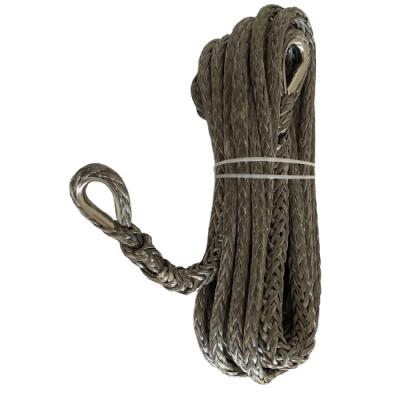 China Synthetic Winch Synthetic Rope Line Cable 10000LBS 1/4''x50' Recovery Cable Grey for sale